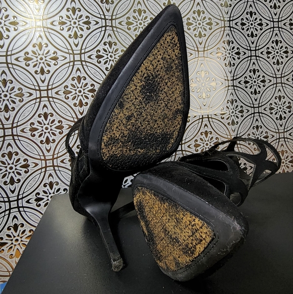 JESSICA SIMPSON Black Suede leather Stiletto Heels - size 6.5 - 4 inch - Picture 7 of 7